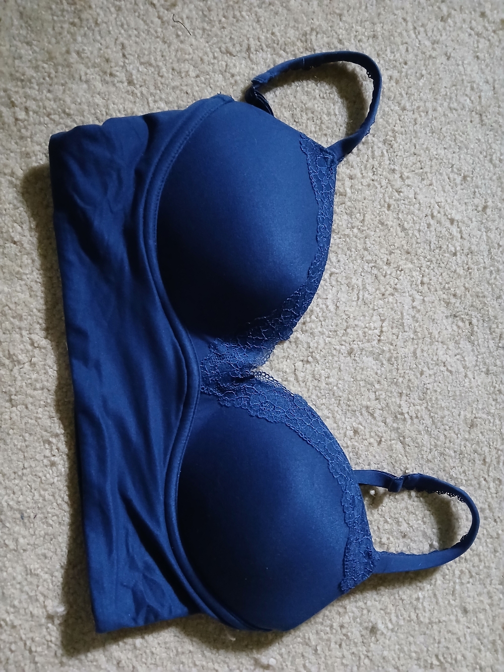 Victoria's Secret Deep Blue Lace-Trim Bralette